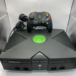 Original Xbox Microsoft Console w cords controller tested authentic