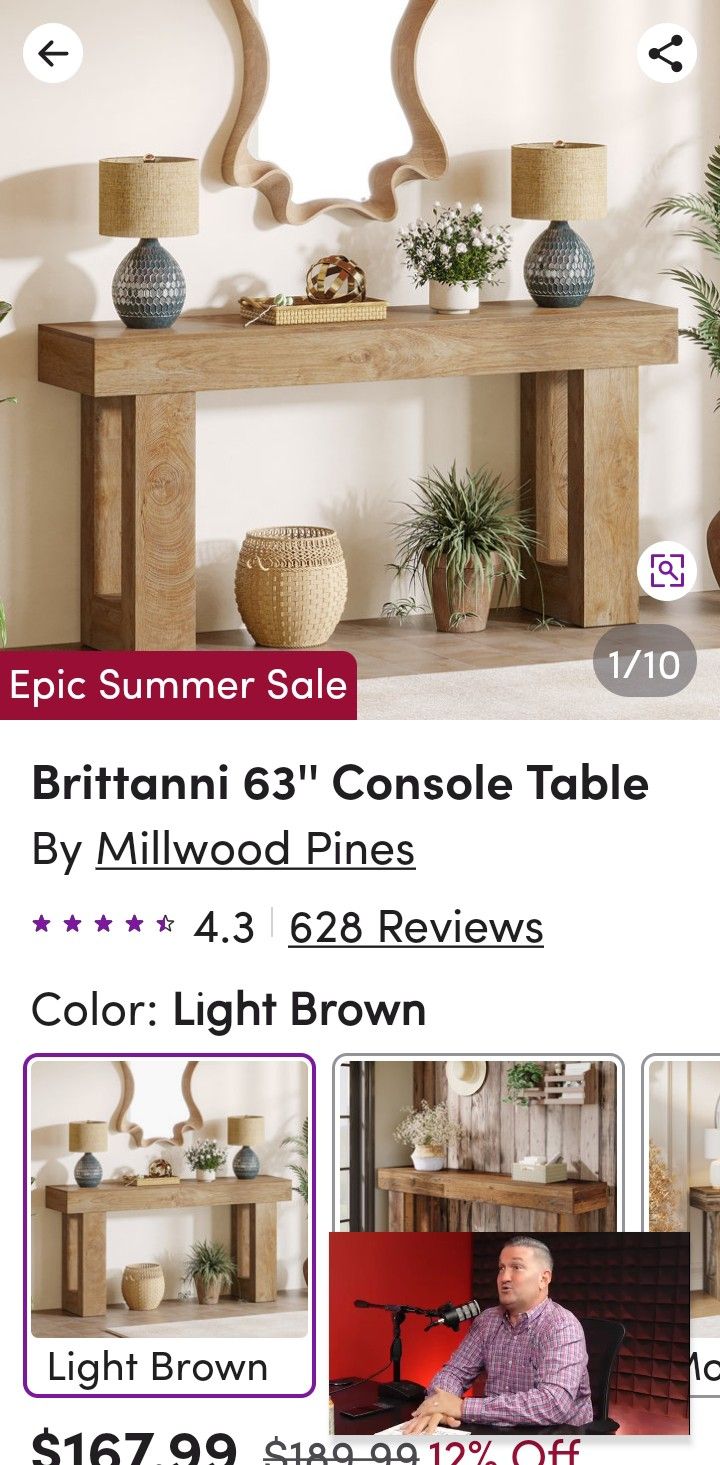 Console Table 63 Inches