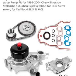 Engine Timing Chain Kit with M295 Oil Pump & AW5087 Water Pump Fit for 1 Chevy Silverado Avalanche Suburban Express Tahoe, for GMC Sierra Yuko