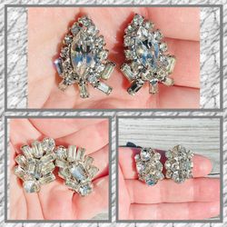 Vintage Rhinestone Clip On Earring Bundle 