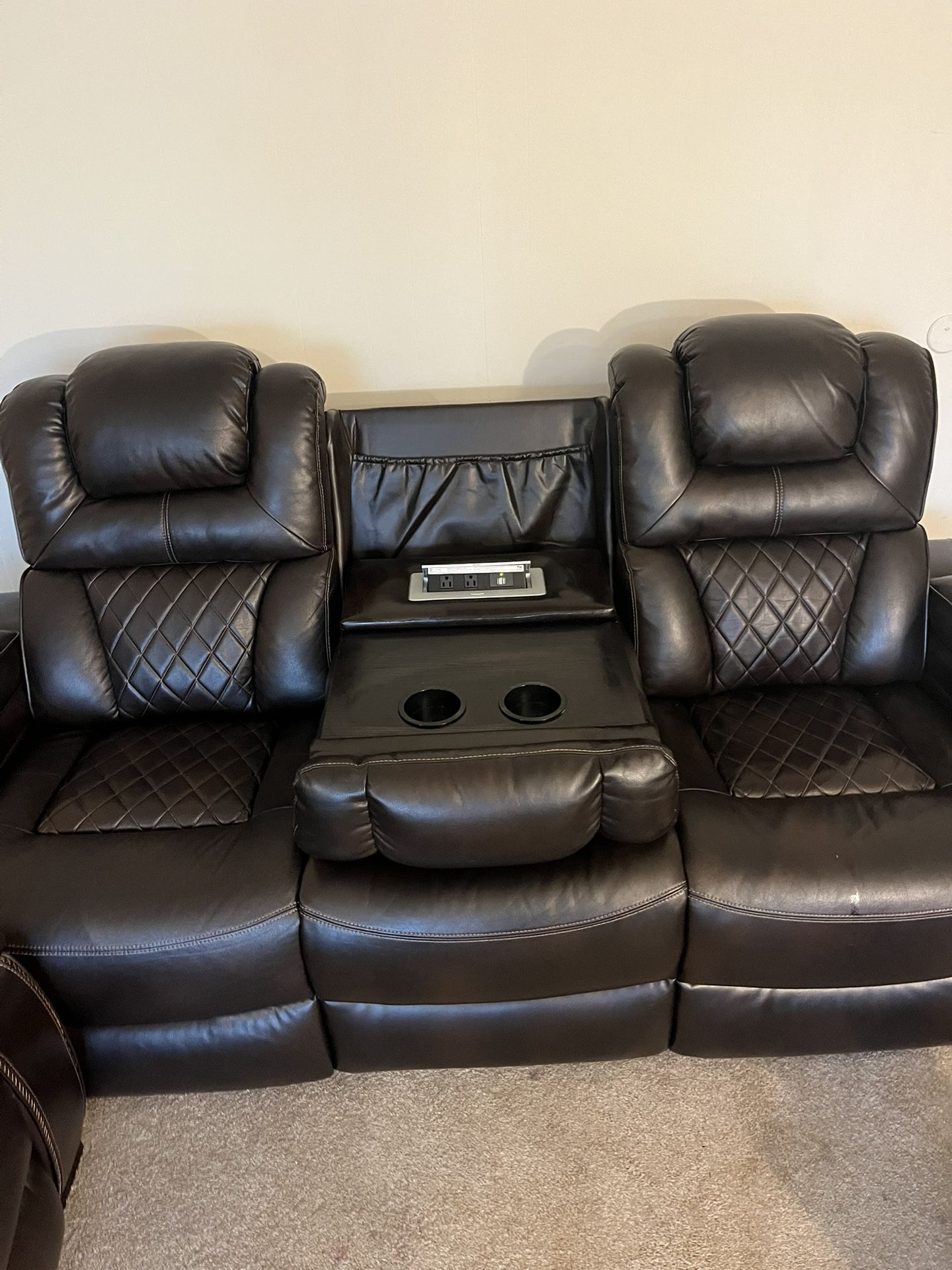 Two Piece Ashley Recliner Loveseat Sofa Set