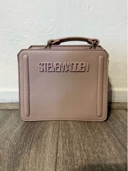 Steve Madden Women’s Small Beige Structured Crossbody Top Handle Zip Detachable