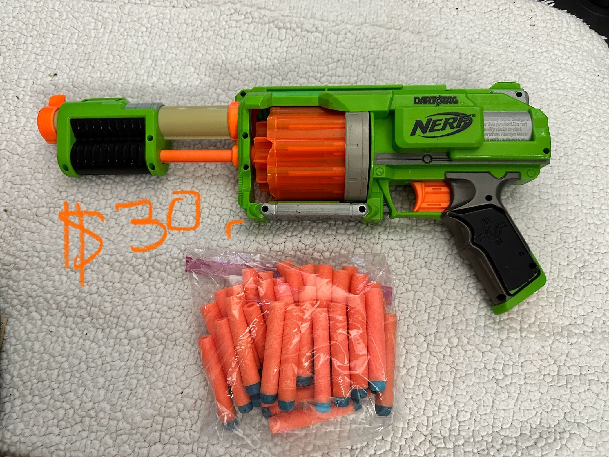 $25.00 Pre Owned Nerf Dart Tag Gun. No darts. Lime Green.