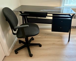 Black Computer Desk & Chair