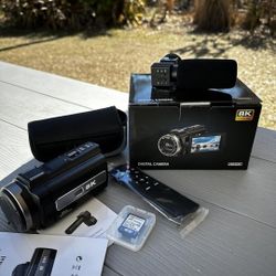 8K Ultra HD Digital Camera Camcorder HDV25SK w/ Mic & SD Card