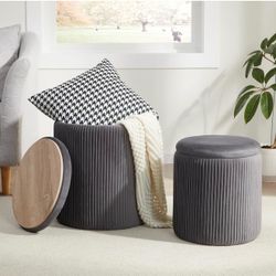 Grey Storage Ottomans