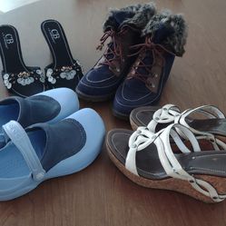 Shoes, Boots, Sandals Lot of 4 Pairs For $27 Size 7 - 7.5