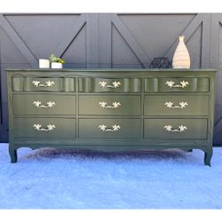 Gorgeous Green Refinished French Provincial Dresser