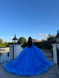 Blue moon quinceañera dress