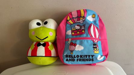 Hello Kitty mini backpack and Keroppi plush