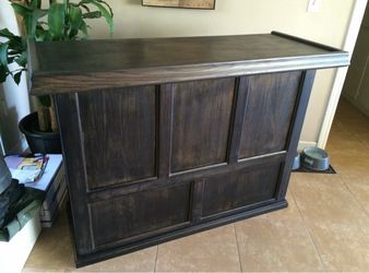 Custom Solid Wood Home Bar + 2 Barstools — Man Cave Ready