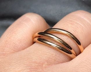 10K Solid Gold Stacking Ring, Thin Gold Band, Minimalist Gold Ring