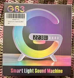 BRAND NEW IN BOX G63 INTELLIGENT RGB SMART LIGHT Bluetooth Radio Wireless Charger Clock & Alarm