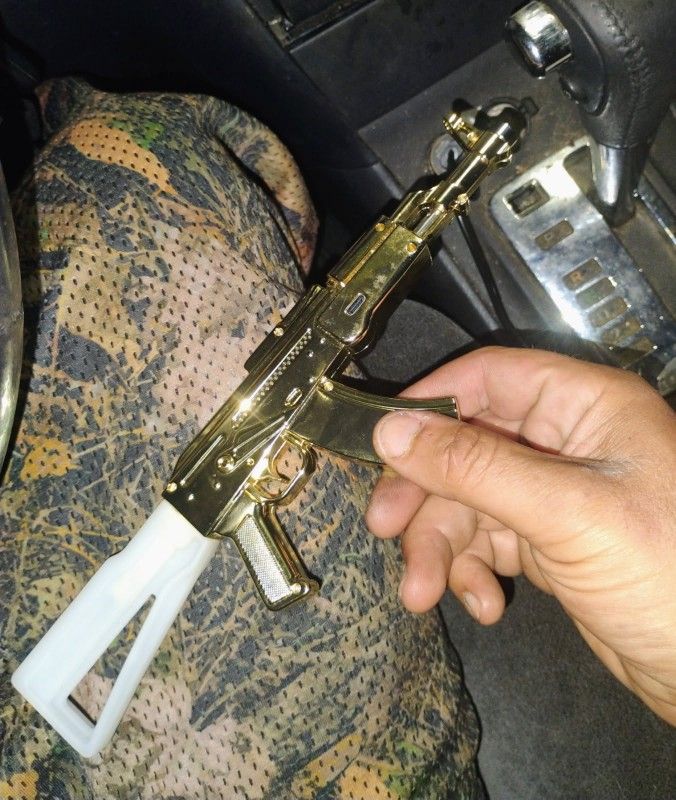 Golden Ak47 Lighter Dab Rig Nectar Collector Rechargeable