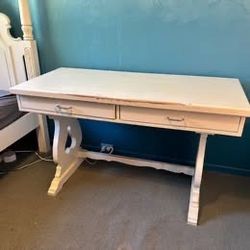 Farmhouse Style White Hardwood Desk