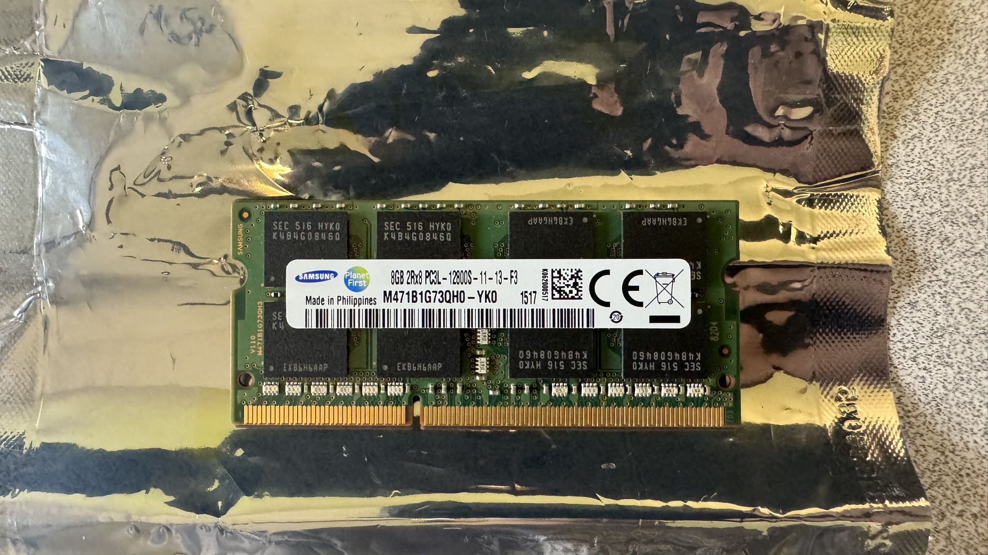 Samsung 8GB Laptop Memory