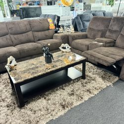 Memorial Day Pre Sale🇺🇸Gorgeous Chocolate Reclining Sofa&Loveseat With Free 55 Inch Tv😱$999