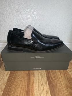 Stacy Adams Black Leather Slip-On Dress Shoes