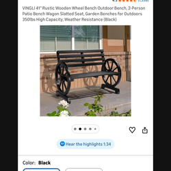 Rustic Wooden Wheel Bench