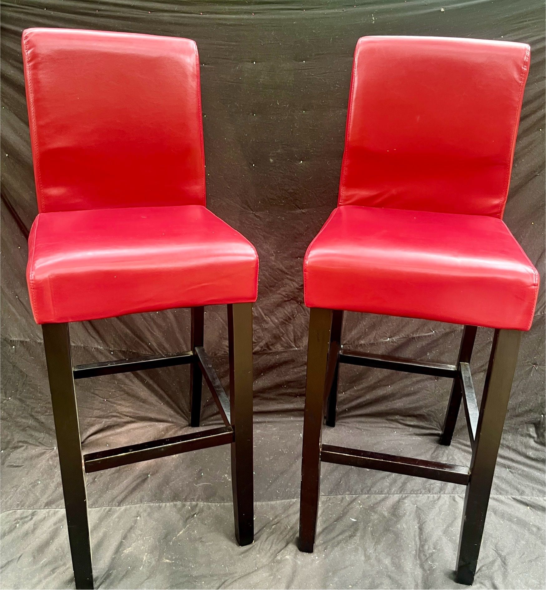 Two Bar Counter Faux Leather Stools Seventh Avenue