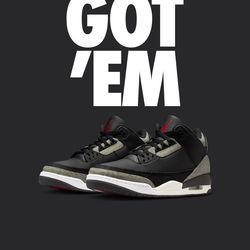 Jordan 3 Levi’s black new size 12