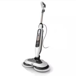 Steam and Scrub Corded Steam Mop and Cleaner for Hard Floors White with Steam Blaster Technology that scrubs sanitizes