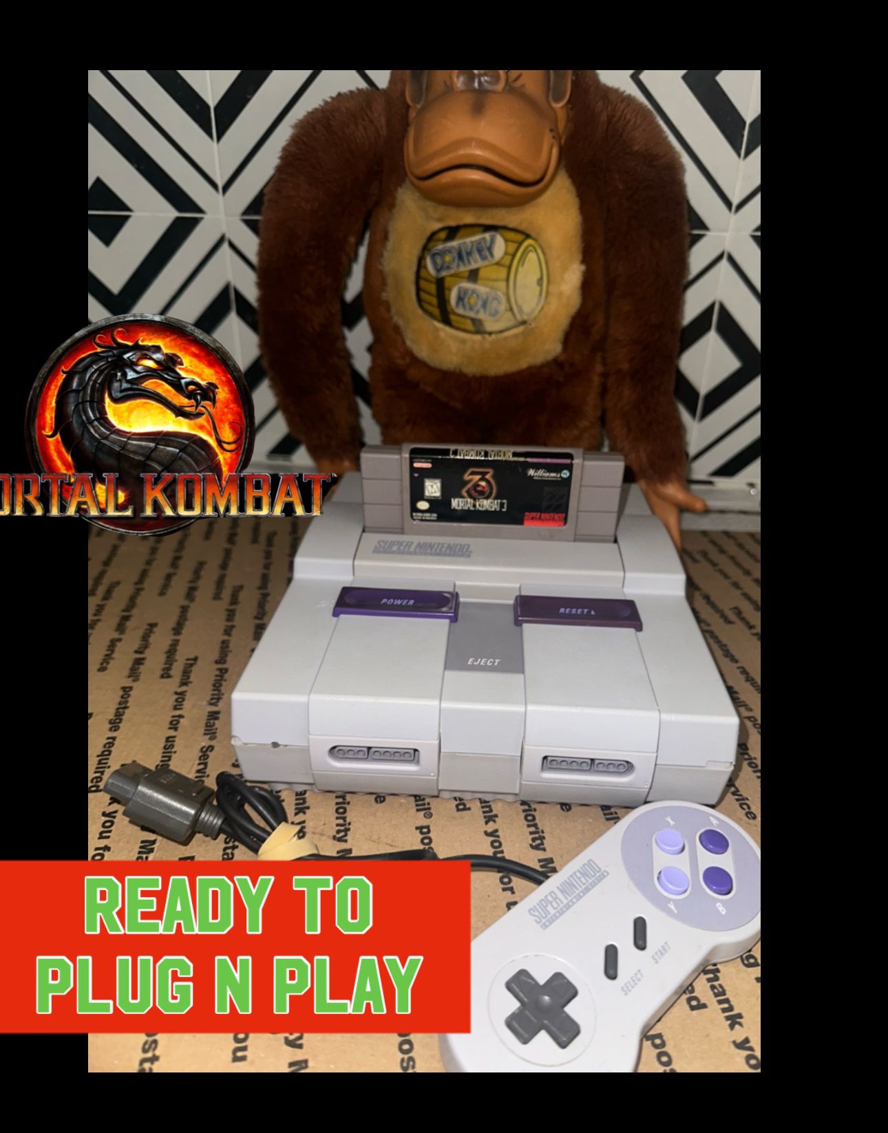 Super Nintendo With Mortal KOMBAT 3 READY TO PLUG N PLAY