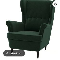 Standmon IKEA Chase Winged Dark Green Chair Great Price