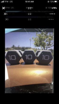 New 10 lb dumbbells Silver comes in pairs not 3 DB’s also available in 2, 3, 5, 8, 10 lbs prices vary