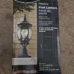 NEW Harbor Breeze French Post Lantern - Black Outdoor Security Light