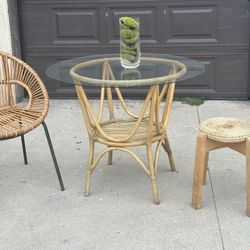 Vintage Dining Or Balcony Table And Plant Stand/ Stool 