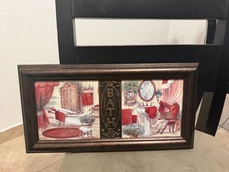 Framed Bath Wall Art Print $5