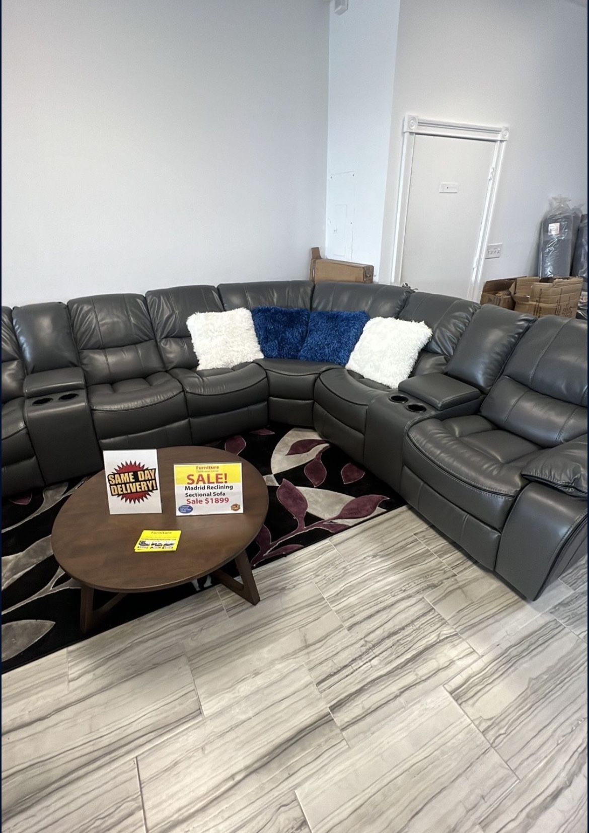 NEW COMFY MADRID GRAY RECLINING SECTIONAL SOFA SET ON SALE NOW ONLY $1499! SAME DAY DELIVERY 🚚. NO CREDIT NEEDED FINANCE AVAILABLE ☎️💰