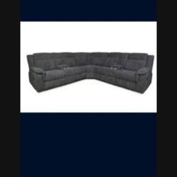 Sectional Sofa Living Room Furniture Recliner Reclining Couch New 3 Boxes Grey 