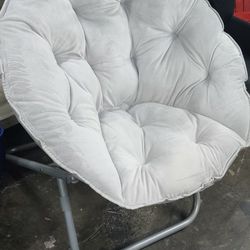 New Light Grey Folding Saucer Chair 