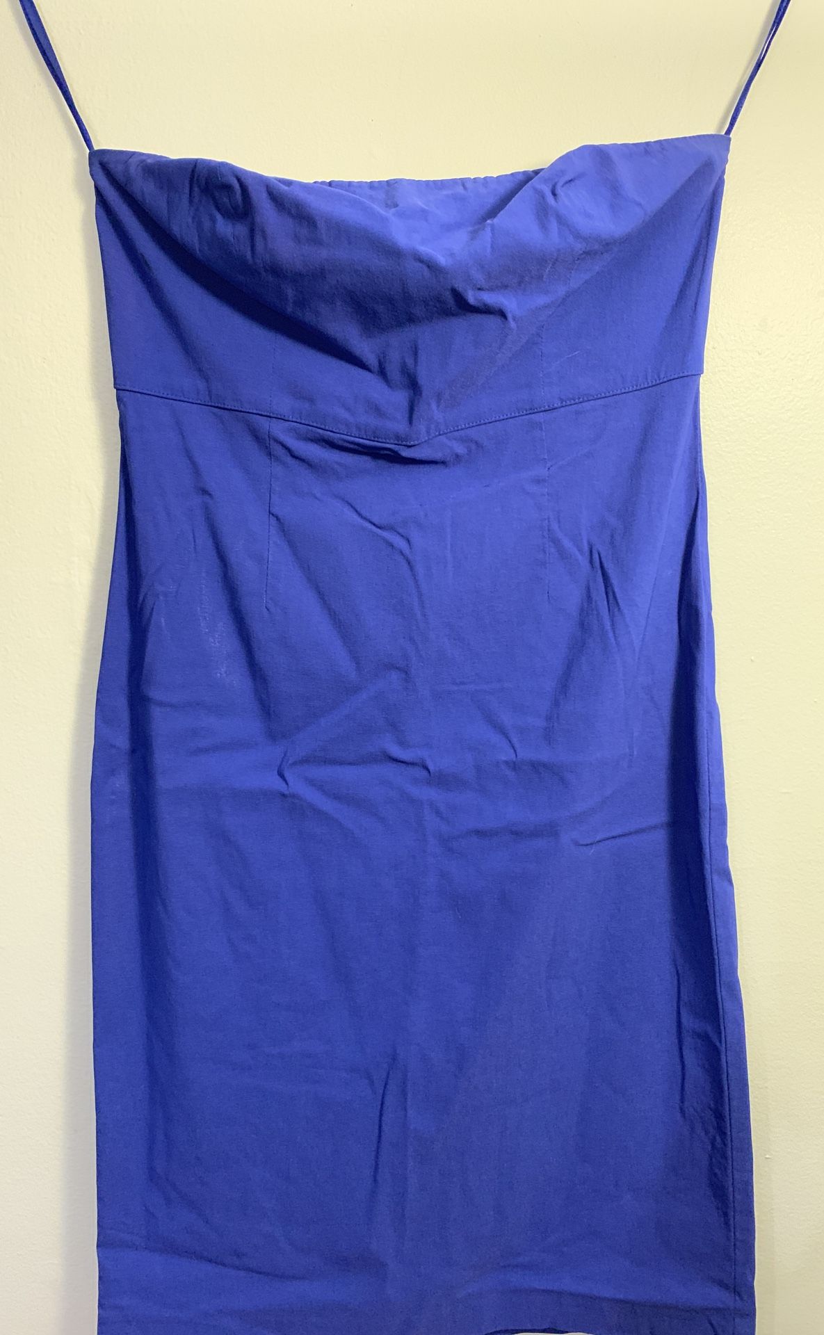 Strapless blue dress