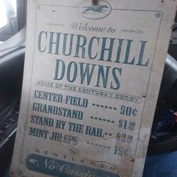Churchill Downs Vintage Bar Sign 