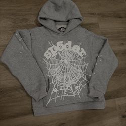 Light Grey Spider Hoodie Sizes: Small