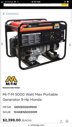 MI-T-M 500  Wax Max Portable Generator