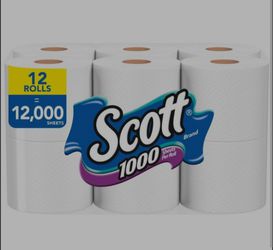 12x Scott 1000 Sheets Per Roll Toilet Paper (144 rolls total) Thumbnail