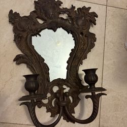 19 Th Century vintage ,antique mirrored metal sconces/“20&12”) 