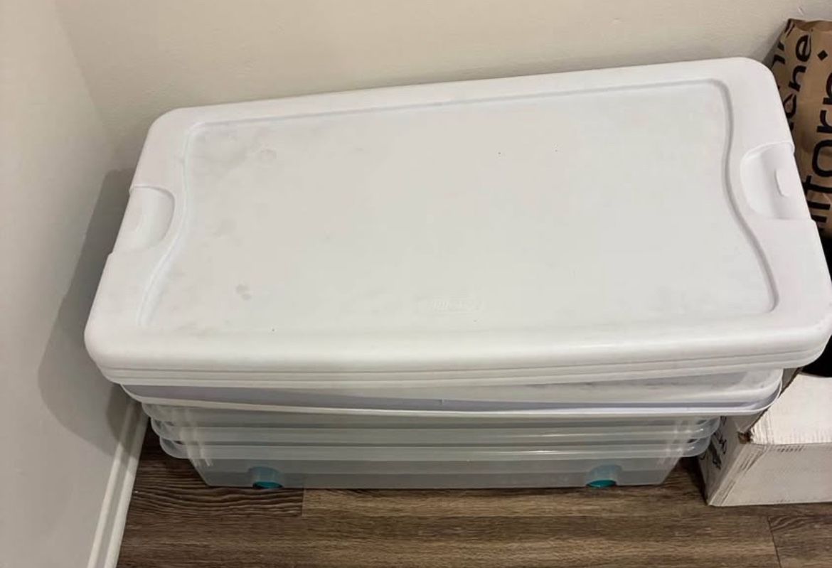 Selling around 2x3.5 feet storage bins (have around 6 bins for sale, selling each bin individually)