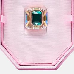 Swarovski Chroma cocktail ring, Brand New Never Used Green, Gold tone plated Size 58 Original Price $380