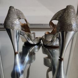 Silver Michael Kors High Heels Size 9