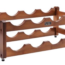 Bamboo Wine Holder 2 Layer 8 Bamboo Wine Shelf Wine Cabinet Display Stand for Home Living Room Kitchen Bar Solid Wood - Manual Assembly
