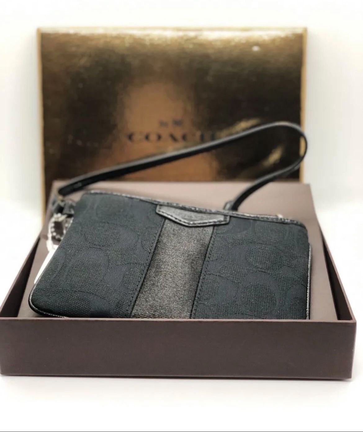 Coach Wristlet In Black- NEW With Tags And Box