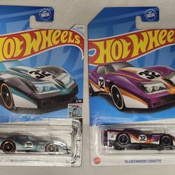 HOT WHEELS MODIFIED. 1976 GREENWOOD CORVETTE.  (GREY AND PURPLE VARIATIONS)  $5 EACH CAR. 