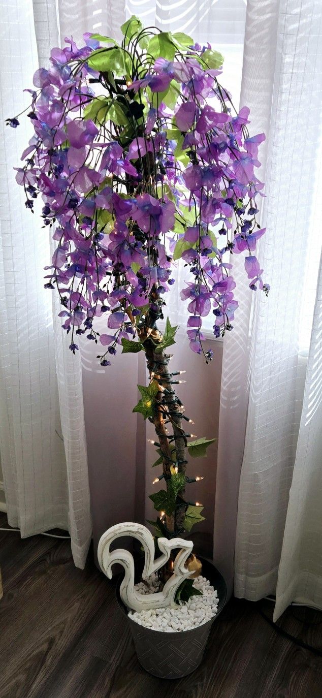 Artificial Flowering Tree 5 Ft Tall