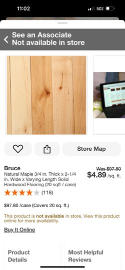 Natural Maple Hardware Flooring 3/4 In 