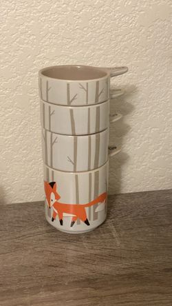 Ceramic 4 Measuring Cup Set- Fox